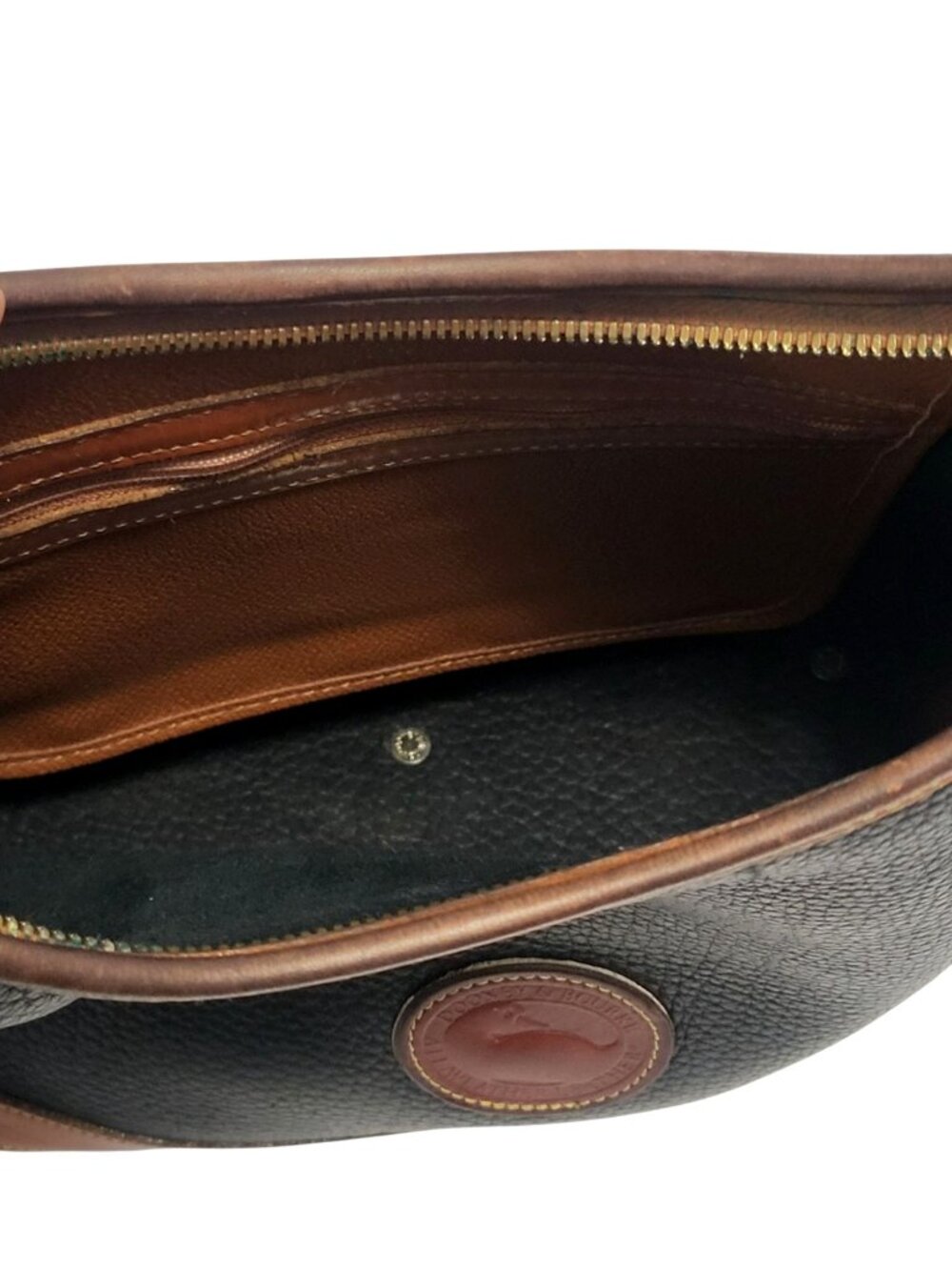 Vintage Dooney & Bourke AWL Hobo Shoulder Bag Black Pebbled Leather - Picture 3 of 17